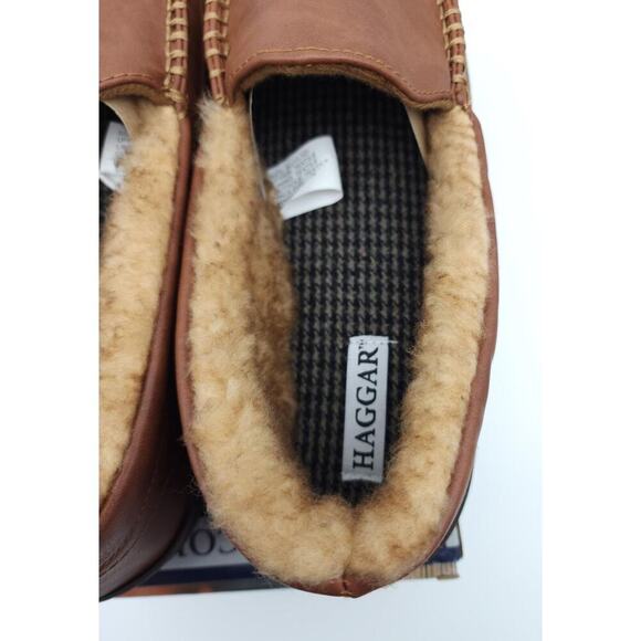 Haggar Men's Faux-Shearling Memory Foam Venetian House Slippers Tan 11-12 XL NEW - Picture 4 of 9